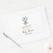 熱気球テディベアクラウドバード 長方形シール (封筒)