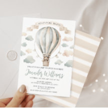 熱気球テディベア男の赤ちゃんシャワー