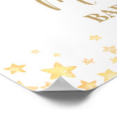 熱気球テディベア赤ちゃんシャワー男の子へようこそ ポスター (角)