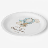 熱気球テディベア雲の鳥の赤ちゃんシャワー ペーパープレート (アングル)