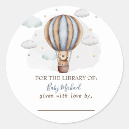 熱気球テディベア雲ベビーシャワー ラウンドシール