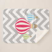 熱気球デザイン シェルパブランケット (正面(横))