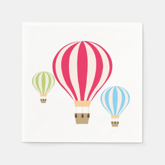 熱気球デザイン スタンダードカクテルナプキン (正面)