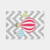 熱気球デザイン フリースブランケット (正面(横))