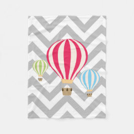 熱気球デザイン フリースブランケット