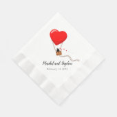 熱気球バレンタインデー結婚のナプキン 縁ありランチョンナプキン (角)