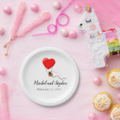 熱気球バレンタインデー結婚のプレート ペーパープレート (パーティー)