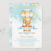 熱気球バーチャル男の赤ちゃんシャワーbyメール 招待状 (正面/裏面)