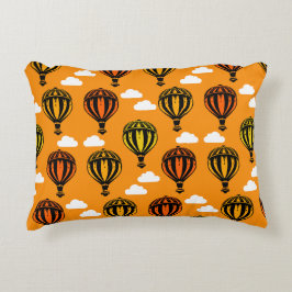 熱気球パターン(の模様が)ある球 アクセントクッション