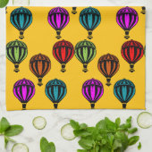 熱気球パターン（の模様が）ある球 キッチンタオル (折り畳み)