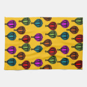 熱気球パターン（の模様が）ある球 キッチンタオル (横)