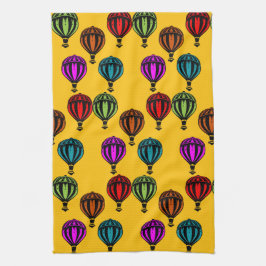 熱気球パターン(の模様が)ある球 キッチンタオル