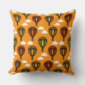 熱気球パターン（の模様が）ある球 クッション (正面)