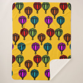 熱気球パターン(の模様が)ある球 シェルパブランケット