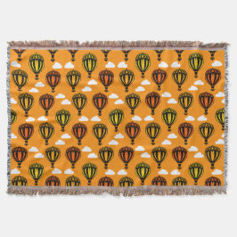 熱気球パターン(の模様が)ある球 スローブランケット