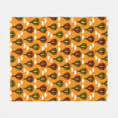 熱気球パターン（の模様が）ある球 フリースブランケット (正面(横))