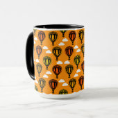 熱気球パターン（の模様が）ある球 マグカップ (正面左)