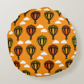 熱気球パターン（の模様が）ある球 ラウンドクッション (裏面)