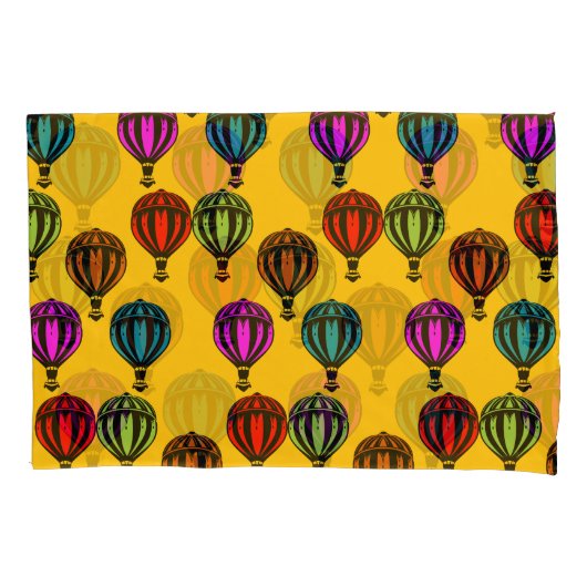 熱気球パターン（の模様が）ある球 枕カバー (正面左)