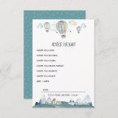 熱気球パーティーがベビーアドバイスカードを希望 エンクロージャーカード (正面/裏面)