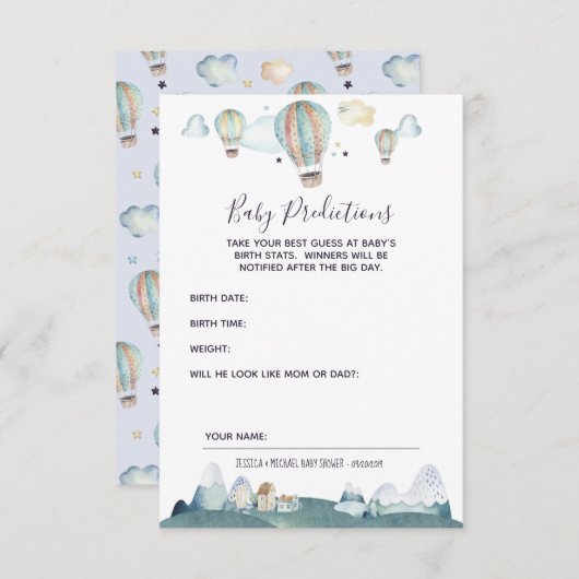 熱気球パーティーベビー予測カード エンクロージャーカード (正面/裏面)
