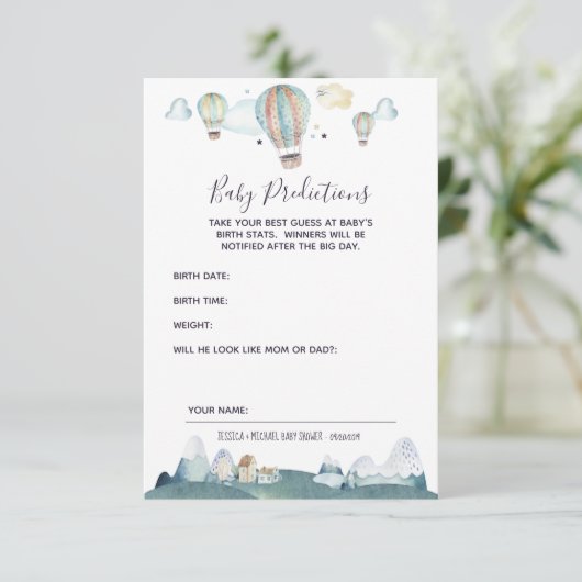 熱気球パーティーベビー予測カード エンクロージャーカード (スタンド正面)