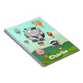 熱気球ファームアニマルパーソナライズされたツ ノートブック (右側)