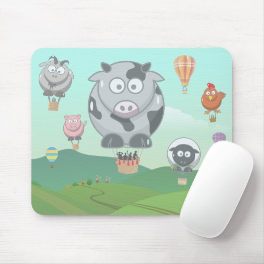 熱気球ファーム動物 マウスパッド (マウス)