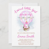 熱気球フローラユニコーン赤ちゃんシャワーが侵入 招待状 (正面)