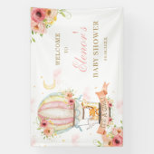 熱気球フローラ動物ベビーシャワー背景 横断幕 (縦)