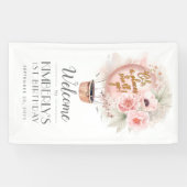 熱気球フローラ誕生日パーティーへようこそ 横断幕 (横)