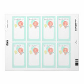 熱気球ブックラベルアクアアンドコーラルジンガム ラベル (フルシート)