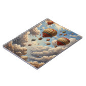 熱気球ブルースカイクラウドサンセットヴィンテージ ノートブック (左側)