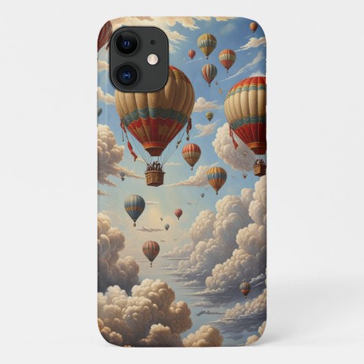 熱気球ブルースカイクラウドサンセットヴィンテージ Case-Mate iPhoneケース (裏面)