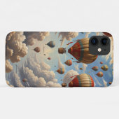 熱気球ブルースカイクラウドサンセットヴィンテージ Case-Mate iPhoneケース (裏面(横))