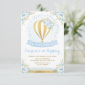 熱気球ブルー金ゴールドフローラバラ1日 招待状 (スタンド正面)