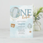 熱気球ブルー1st誕生日 招待状 (スタンド正面)