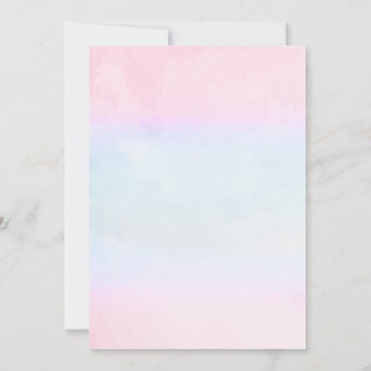 熱気球ベアーガールベイビーシャワー招待 招待状 (裏面)