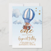熱気球ベアーボーイ1st誕生日 招待状 (正面)