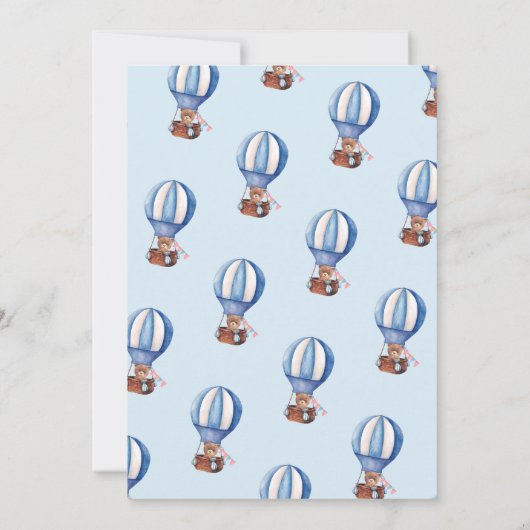 熱気球ベアーボーイ1st誕生日 招待状 (裏面)