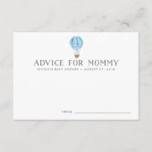 熱気球ベビーシャワーアドバイスカード |青 アドバイスカード (正面)