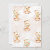 熱気球ベビーシャワージャングル動物ガール サンキューカード (裏面)