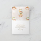 熱気球ベビーシャワージャングル動物ガール サンキューカード (内部)