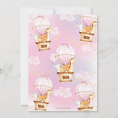 熱気球ベビーシャワージャングル動物ガール サンキューカード (裏面)