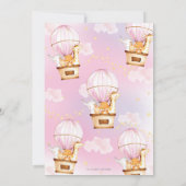 熱気球ベビーシャワージャングル動物ガール 招待状 (裏面)