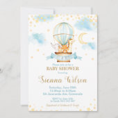 熱気球ベビーシャワージャングル動物ボーイ 招待状 (正面)