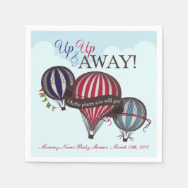 熱気球ベビーシャワーナプキン スタンダードカクテルナプキン