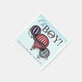 熱気球ベビーシャワーナプキン スタンダードカクテルナプキン (角)