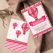 熱気球ベビーシャワーパーティの招待状 招待状