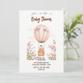 熱気球ベビーシャワーベビー 招待状 (スタンド正面)